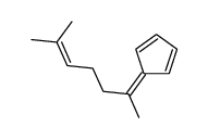 5-(6-methylhept-5-en-2-ylidene)cyclopenta-1,3-diene结构式