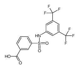 3-[[3,5-bis(trifluoromethyl)phenyl]sulfamoyl]benzoic acid结构式