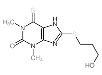 2H-Purin-2-one,1,3,6,9-tetrahydro-8-[(3-hydroxypropyl)thio]-1,3-dimethyl-6-thioxo-结构式