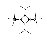 tetra-N-methyl-1,3-bis-trimethylsilanyl-cyclodiphosphazane-2,4-diamine结构式