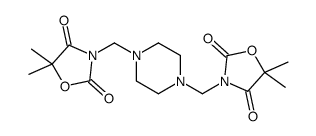 3-[[4-[(5,5-dimethyl-2,4-dioxo-1,3-oxazolidin-3-yl)methyl]piperazin-1-yl]methyl]-5,5-dimethyl-1,3-oxazolidine-2,4-dione结构式