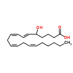 (±)-5-HETE,(±)-(6E,8Z,11Z,14Z)-5-Hydroxyeicosatetraenoic acid solution Structure