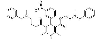 bis[2-[benzyl(methyl)amino]ethyl] 2,6-dimethyl-4-(3-nitrophenyl)-1,4-dihydropyridine-3,5-dicarboxylate Structure