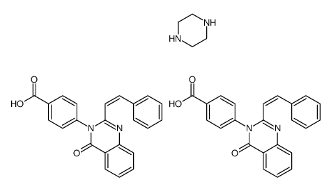 4-[4-oxo-2-[(E)-2-phenylethenyl]quinazolin-3-yl]benzoic acid,piperazine Structure