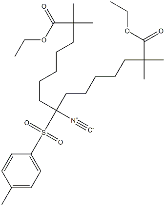 Pentadecanedioic acid, 8-isocyano-2,2,14,14-tetramethyl-8-[(4-methylphenyl)sulfonyl]-, 1,15-diethyl ester Structure