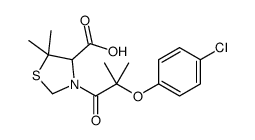 3-(2-(p-Chlorophenoxy)-2-methylpropionyl)-5,5-dimethyl-4-thiazolidinec arboxylic acid Structure
