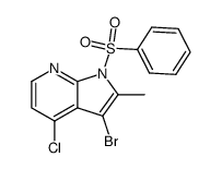 3-bromo-4-chloro-1-phenylsulfonyl-2-methylpyrrolo[2,3-b]pyridine Structure