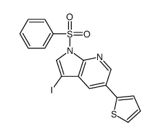 3-Iodo-1-(phenylsulfonyl)-5-(2-thienyl)-1H-pyrrolo[2,3-b]pyridine Structure