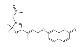 3-acetoxy-5-[(E)-3-(2-oxo-2H-chromen-7-yloxy)-1-methyl-1-propenyl]-2,2-dimethyl-2,5-dihydrofuran Structure