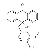 10-hydroxy-10-(4-hydroxy-3-methoxyphenylmethyl)-9(10H)anthracenone Structure