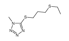 1H-Tetrazole, 5-((3-(ethylthio)propyl)thio)-1-methyl- structure