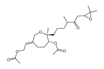2S,3R-3-acetoxy-6-(2-acetoxyethylidene)-2-methyl-2-(4,8-dimethyl-7,8-oxido-5-oxononyl)-oxepane Structure
