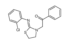 2-[2-(2-chlorophenyl)imino-1,3-thiazolidin-3-yl]-1-phenylethanone Structure
