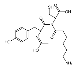 (2R)-2-[[(2S)-2-acetamido-3-(4-hydroxyphenyl)propanoyl]-(6-aminohexanoyl)amino]-3-sulfanylpropanoic acid Structure
