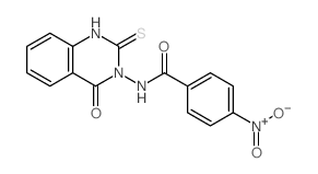 4-nitro-N-(4-oxo-2-sulfanylidene-1H-quinazolin-3-yl)benzamide结构式