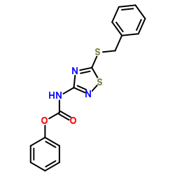 (5-BENZYLTHIO-1,2,4-THIADIAZOL-3-YL)PHENYLCARBAMATE structure