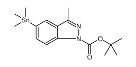 1H-Indazole-1-carboxylic acid, 3-methyl-5-(trimethylstannyl)-, 1,1-dimethylethyl ester结构式