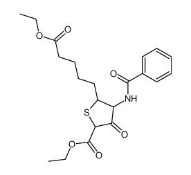 5-(4-ethoxycarbonyl-butyl)-4-benzoylamino-3-oxo-tetrahydro-thiophene-2-carboxylic acid ethyl ester结构式