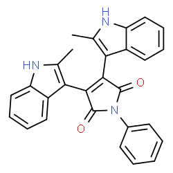 3,4-BIS-(2-METHYL-1H-INDOL-3-YL)-1-PHENYL-PYRROLE-2,5-DIONE结构式