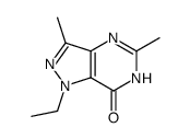 1-ethyl-3,5-dimethyl-4H-pyrazolo[4,3-d]pyrimidin-7-one结构式