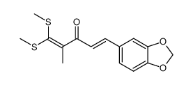(E)-5-Benzo[1,3]dioxol-5-yl-2-methyl-1,1-bis-methylsulfanyl-penta-1,4-dien-3-one结构式