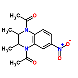 1,1'-(2,3-Dimethyl-6-nitro-2,3-dihydroquinoxaline-1,4-diyl)diethanone结构式