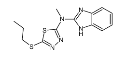 N-(1H-benzimidazol-2-yl)-N-methyl-5-propylsulfanyl-1,3,4-thiadiazol-2-amine结构式