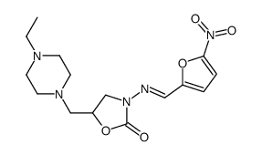 5-[(4-ethylpiperazin-1-yl)methyl]-3-[(E)-(5-nitrofuran-2-yl)methylideneamino]-1,3-oxazolidin-2-one结构式