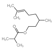Propanoic acid,2-methyl-, 3,7-dimethyl-6-octen-1-yl ester structure