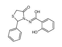 2-hydroxy-N-(4-oxo-2-phenyl-1,3-thiazolidin-3-yl)benzamide结构式