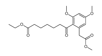 7-Oxo-7-<2,4-dimethoxy-6-methoxycarbonylmethyl-phenyl>-heptansaeure-ethylester结构式