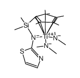 [Ti(η5-dimethyl(tetramethylcyclopentadienyl)silane-η1-N-2-thiazole)(NMe2)2]结构式