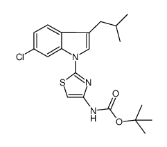 1,1-dimethyl {2-[6-chloro-3-isobutyl-1H-indol-1-yl]-1,3-thiazole-4-yl}carbamate结构式