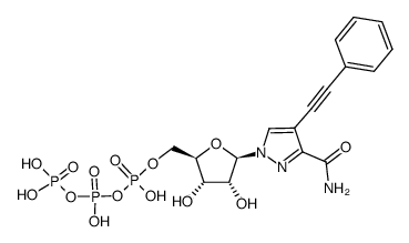 4-phenylethynyl-1-β-D-ribofuranosylpyrazole-3-carboxamide 5'-triphosphate Structure
