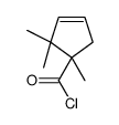 3-Cyclopentene-1-carbonyl chloride, 1,2,2-trimethyl- (9CI) Structure