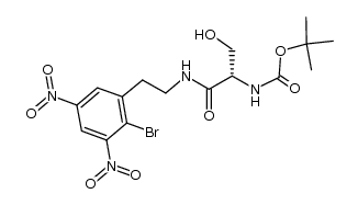 tert-butyl (S)-1-(2-bromo-3,5-dinitrophenethylcarbamoyl)-2-hydroxyethylcarbamate结构式