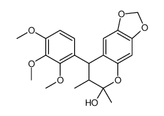 6,7-dimethyl-8-(2,3,4-trimethoxyphenyl)-7,8-dihydro-[1,3]dioxolo[4,5-g]chromen-6-ol结构式