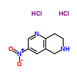 3-硝基-5,6,7,8-四氢-1,6-萘啶二盐酸盐结构式