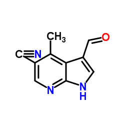 3-Formyl-4-methyl-1H-pyrrolo[2,3-b]pyridine-5-carbonitrile Structure