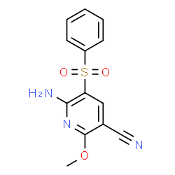 6-Amino-2-methoxy-5-(phenylsulfonyl)nicotinonitrile结构式