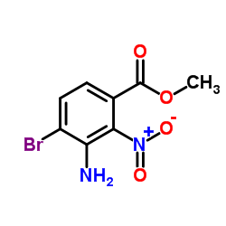 3-氨基-4-溴-2-硝基苯甲酸甲酯结构式