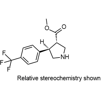 rel-Methyl(3S,4R)-4-(4-(trifluoromethyl)phenyl)pyrrolidine-3-carboxylate Structure
