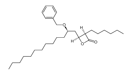 (3R,4S)-3-hexyl-4-((R)-2'-(benzyloxy)tridecyl)-2-oxetanone Structure