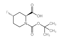 (2S,4s)-1-(叔丁氧基羰基)-4-氟哌啶-2-羧酸结构式