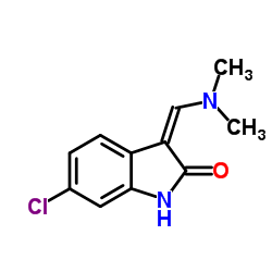 (3Z)-6-Chloro-3-[(dimethylamino)methylene]-1,3-dihydro-2H-indol-2-one结构式