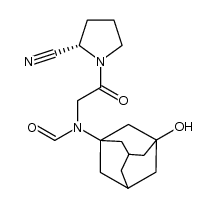 1-[N-formyl-N-(3-hydroxy-1-adamantyl)aminoacetyl]pyrrolidine-2-nitrile Structure