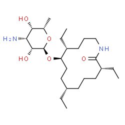 (3S,7R,10R,11R)-10-[(2R,3R,4R,5R,6S)-4-Amino-3,5-dihydroxy-6-methyl-oxan-2-yl]oxy-3,7,11- triethyl-1-azacyclotetradecan- 2-one structure