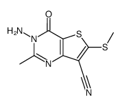 3-Amino-2-methyl-6-methylsulfanyl-4-oxo-3,4-dihydro-thieno[3,2-d]pyrimidine-7-carbonitrile结构式