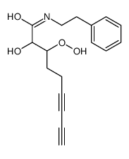 3-hydroperoxy-2-hydroxy-N-(2-phenylethyl)nona-6,8-diynamide Structure