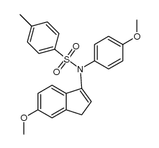 N-(6-methoxy-1H-inden-3-yl)-N-(4-methoxyphenyl)-4-methylbenzenesulfonamide结构式